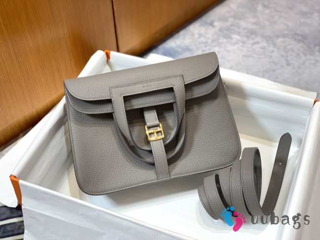 Hermes Halzan mini pewter gray bag 22cm/25cm - 1