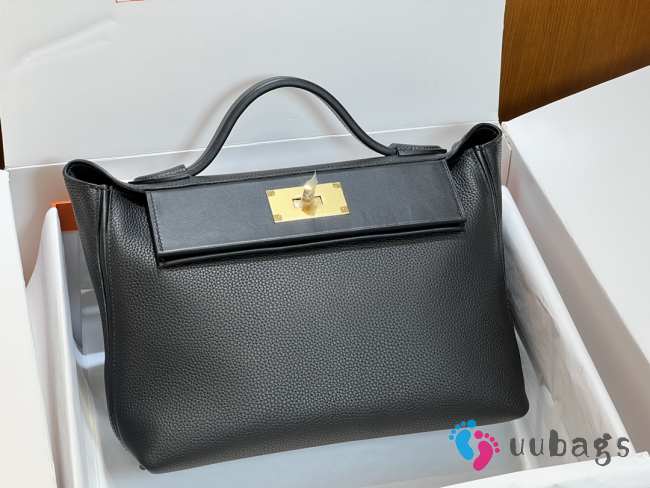 Hermes Togo and Swift Leather 24/24 Bag In Black 29cm - 1