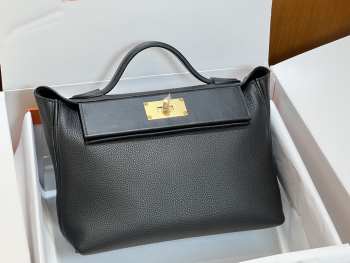 Hermes Togo and Swift Leather 24/24 Bag In Black 29cm