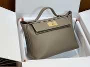 Hermes Togo and Swift Leather 24/24 Bag In Gray 29cm - 6