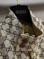 Gucci Men's Khaki Jacquard and Grosgrain bomber jacket  - 3