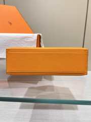 Hermes Kelly Pochette Bag In Orange With Silver Buckle 22cm - 3