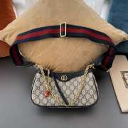 Gucci Ophidia GG Small Handbag Strawberry GG Canvas Black 25x15.5x6cm - 6