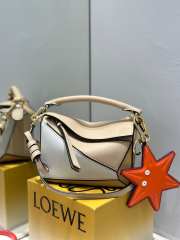 Loewe Mini Puzzle Edge Bag Beige & White 18x8x12cm - 1