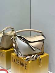 Loewe Mini Puzzle Edge Bag Beige & White 18x8x12cm - 6