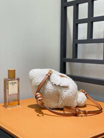 Loewe Bunny Bag In White 17x12x9cm