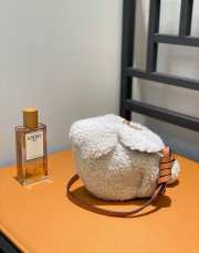 Loewe Bunny Bag In White 17x12x9cm - 6