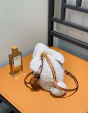 Loewe Bunny Bag In White 17x12x9cm - 2