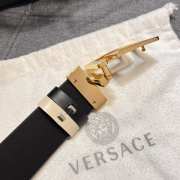 Versace black Greca leather belt 4cm - 6