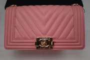 Chanel le boy caviar leather pink gold hardware 25cm - 5