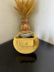 Chanel Quilted Caviar Small Hula Hoop Yellow 16x16x5.5cm - 1