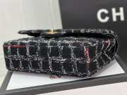 Chanel Flap bag raffia Tweed in black & white 20cm - 3