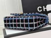 Chanel Flap bag raffia Tweed in colorful with gold hardware 20cm - 3