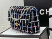 Chanel Flap bag raffia Tweed in colorful with gold hardware 20cm - 4