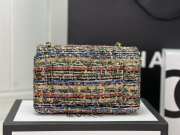 Chanel Flap bag raffia Tweed in red/blue/yellow with gold hardware 20cm - 6