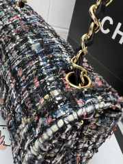 Chanel Flap bag raffia Tweed in red & black with gold hardware 20cm - 5