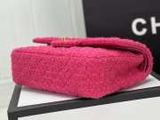 Chanel Flap bag raffia Tweed in pink neon with gold hardware 20cm - 2