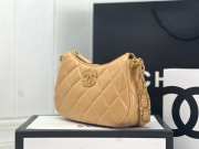 Chanel 23k Hobo Bag Calfskin Brown 23x13x5cm - 6