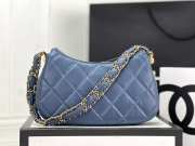 Chanel 23k Hobo Bag Calfskin Blue 23x13x5cm - 6