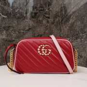 Gucci Marmont Small Shoulder Bag In Red 24x13x7cm - 1