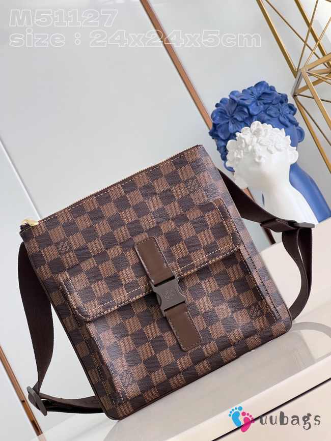 Louis Vuitton Damier Ebene Pochette Melville Crossbody Bag 24x24x5cm - 1