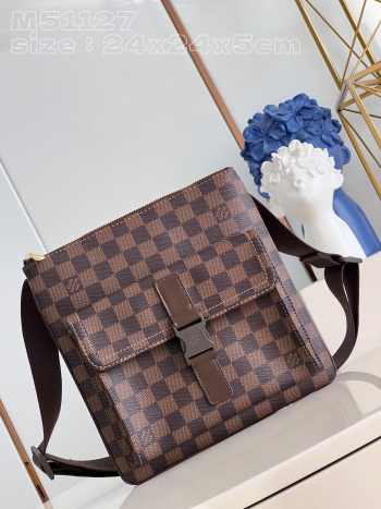 Louis Vuitton Damier Ebene Pochette Melville Crossbody Bag 24x24x5cm