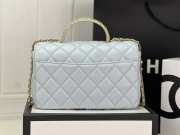 Chanel Flap Bag With Chain Lambskin & Gold-Tone Metal Light Blue - 5