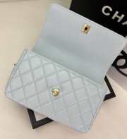 Chanel Flap Bag With Chain Lambskin & Gold-Tone Metal Light Blue - 4