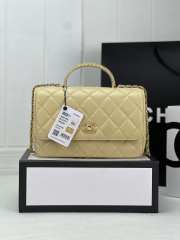 Chanel Flap Bag With Chain Lambskin & Gold-Tone Metal Yellow - 1