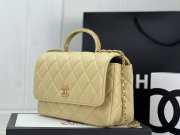 Chanel Flap Bag With Chain Lambskin & Gold-Tone Metal Yellow - 4