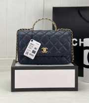 Chanel Flap Bag With Chain Lambskin & Gold-Tone Metal Navie Blue  - 1