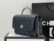 Chanel Flap Bag With Chain Lambskin & Gold-Tone Metal Navie Blue  - 4