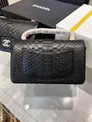 Chanel classic flap bag python skin with gold buckle 03 20cm - 2