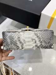 Chanel classic flap bag python skin with gold buckle 07 20cm - 3