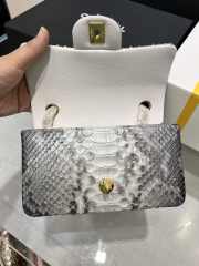 Chanel classic flap bag python skin with gold buckle 07 20cm - 4