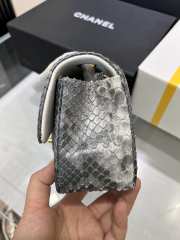 Chanel classic flap bag python skin with gold buckle 07 20cm - 2