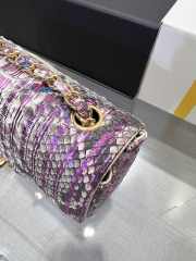 Chanel classic flap bag python skin with gold buckle 08 20cm - 2