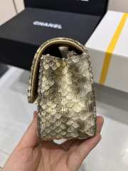 Chanel classic flap bag python skin with gold buckle 09 20cm - 4