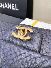 Chanel classic flap bag python skin with gold buckle 11 20cm - 2