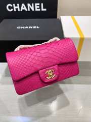 Chanel classic flap bag python skin with gold buckle 12 20cm - 1