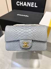 Chanel classic flap bag python skin with gold buckle 13 20cm - 1