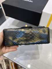 Chanel classic flap bag python skin with gold buckle 14 20cm - 5