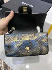 Chanel classic flap bag python skin with gold buckle 14 20cm - 2