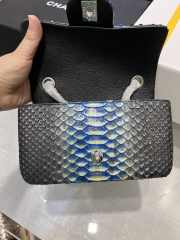 Chanel classic flap bag python skin with gold buckle 15 20cm - 4