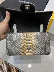 Chanel classic flap bag python skin with gold buckle 16 20cm - 4