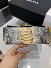 Chanel classic flap bag python skin with gold buckle 16 20cm - 3