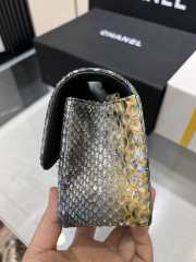 Chanel classic flap bag python skin with gold buckle 16 20cm - 2