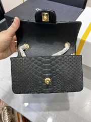 Chanel classic flap bag python skin with gold buckle 17 20cm - 4