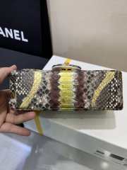 Chanel classic flap bag python skin with gold buckle 22 20cm - 2