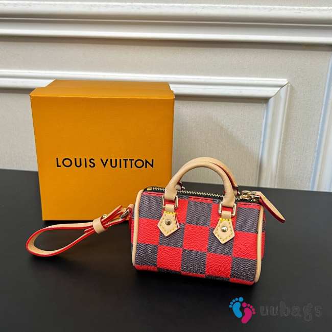 Louis Vuitton Mini Keepall In Red & Black 10×5×6cm - 1